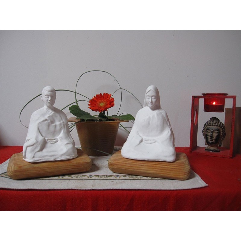 Statue zazen veksido non-peinte Couple Femme-Homme Statue zazen veksido non-peinte Couple Femme-Homme