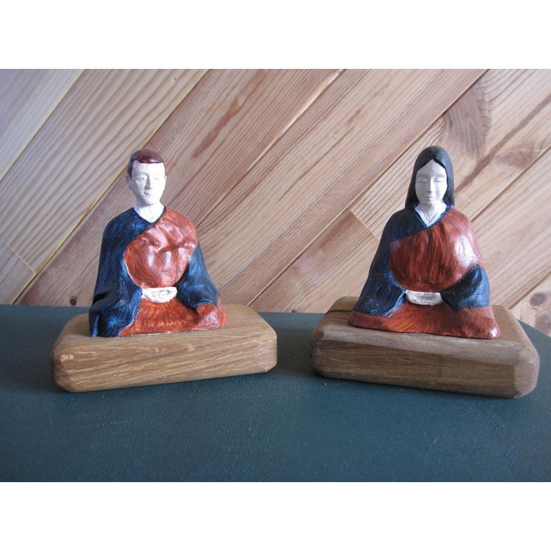Statue zazen veksido peinte couple Femme-Homme Statue zazen veksido peinte couple Femme-Homme